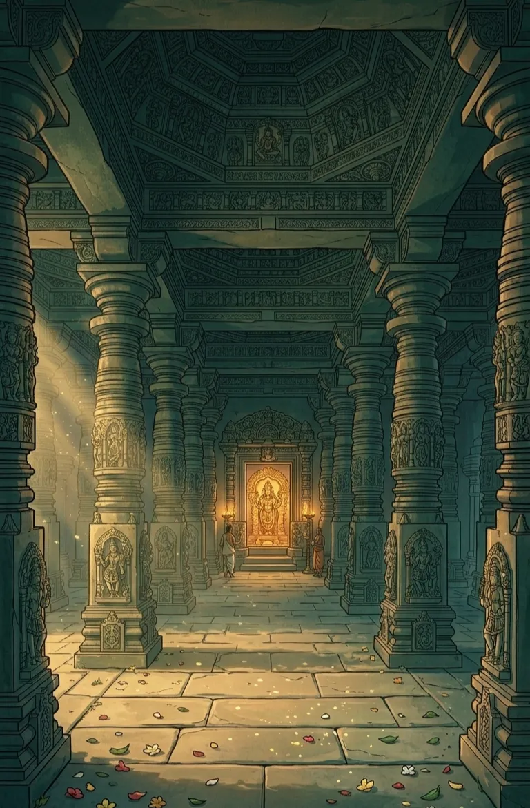 Close up of Darpana Sundari and Hoysala bracket figures